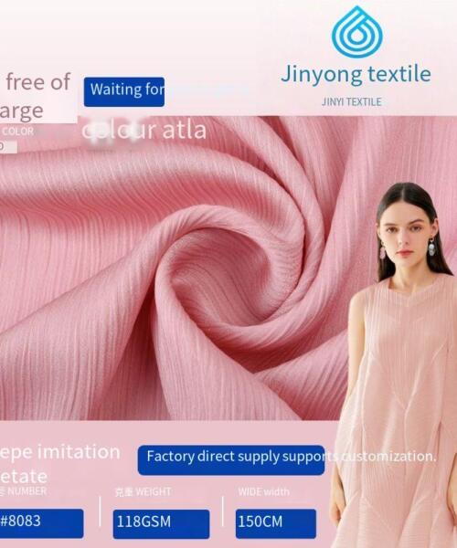 imitation acetate crepe polyester fabric, suitable for shirts, dresses, wedding gowns, scarves, and spring and summer clothing with a good texture