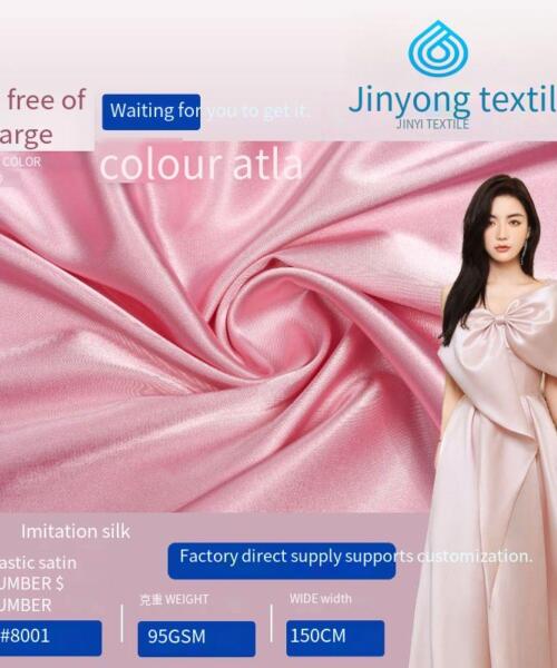 5075 simulated silk elastic satin fabric, wedding scarf, Hanfu dress lining, shirt