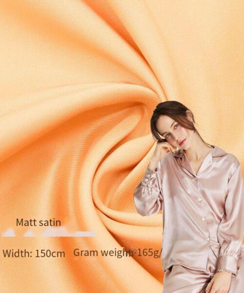 100D200D matte yellow satin fabric, new style wedding dress, satin-thickened matte satin dress