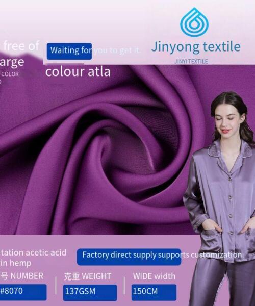 Plain weave imitation acetate satin linen fabric, women's dress, camisole, shirt fabric, polyester