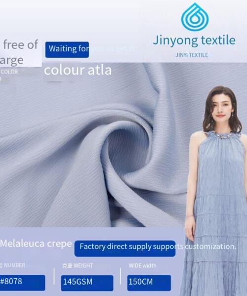 145g multi-layered crepe and hidden stripe satin crepe fabric for dresses, shirt suits, and loungewear