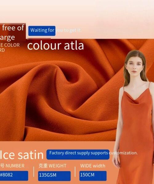 135g ice-flower satin, 100% polyester fabric, suitable for shirts, dresses, wedding gowns, scarves, lining fabric, silk