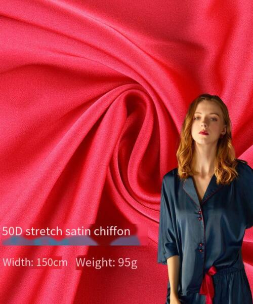 50D elastic satin chiffon and ice silk fabric, new spring and summer silk-like pajamas and robe satin fabric
