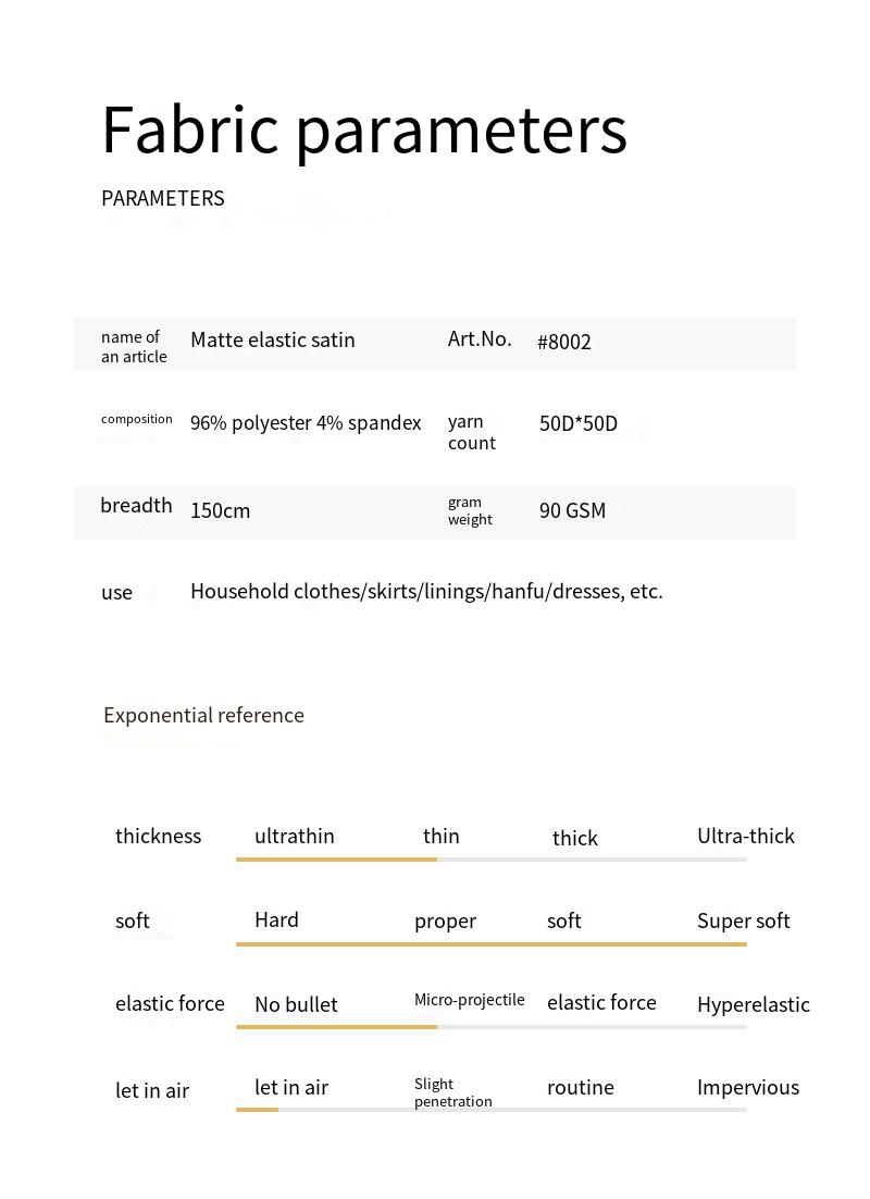 5050 matte stretch satin fabric for home wear, dress, Hanfu, and formal wear - Image 3