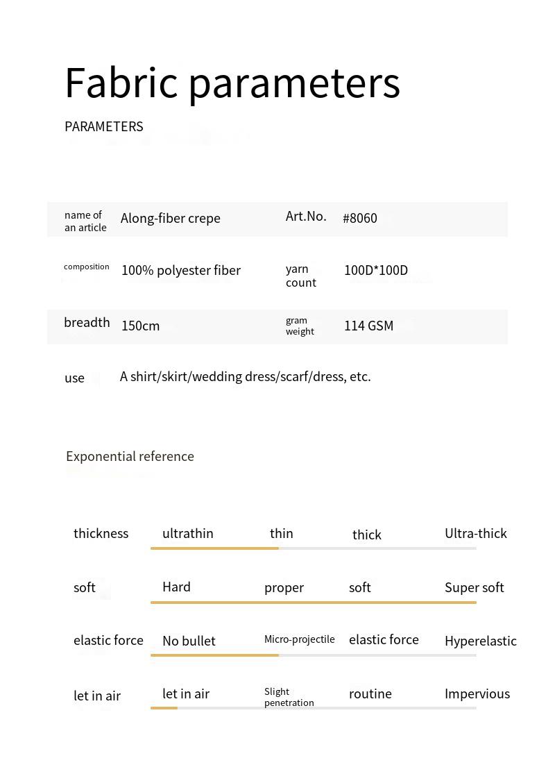 114g100D downy chiffon fabric for shirts, dresses, wedding gowns, scarves, and formal wear - Image 2