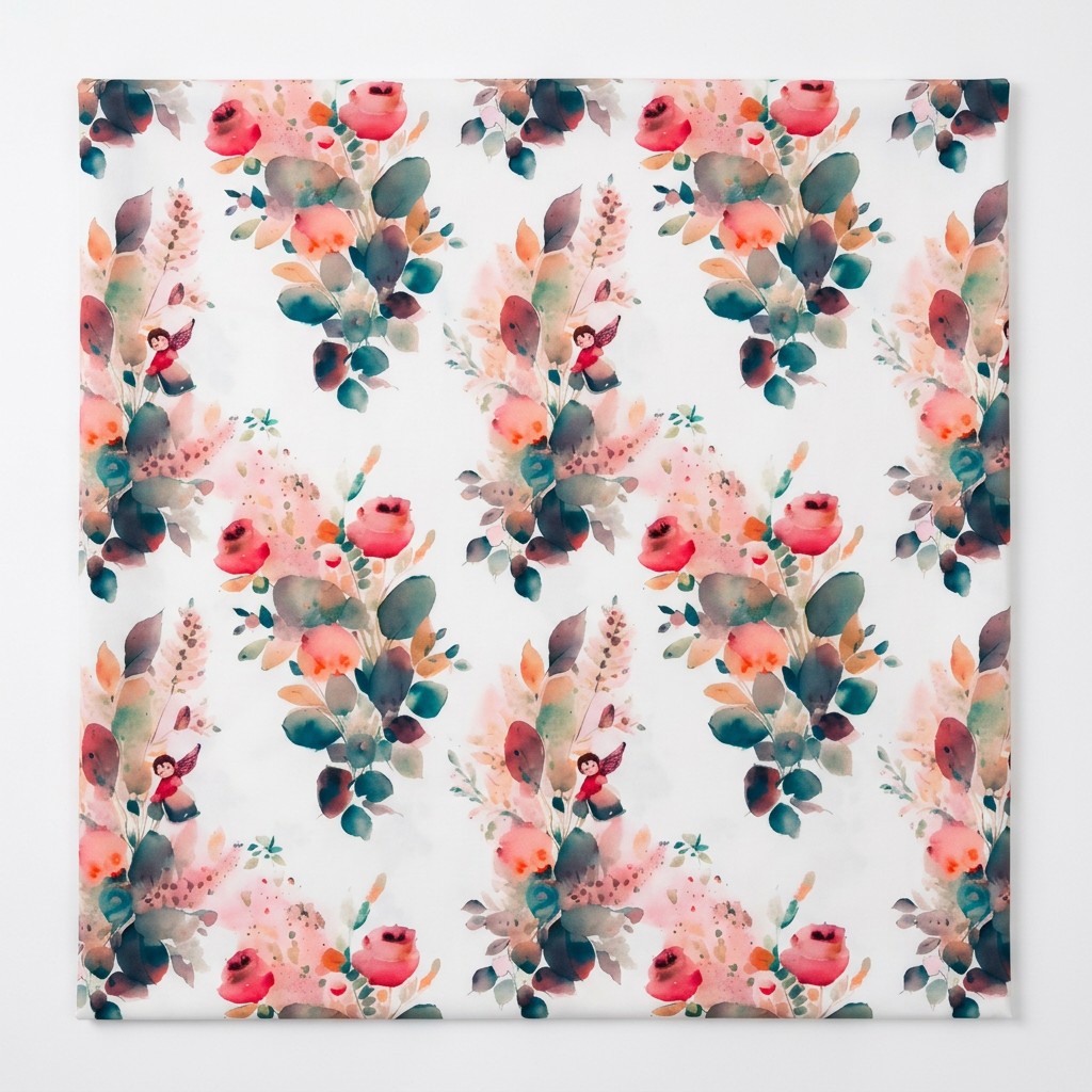 100D Four Way Stretch Digital Print Fabric – Watercolor Floral Pattern 95% Polyester 5% Spandex Elastic Spandex Fabric