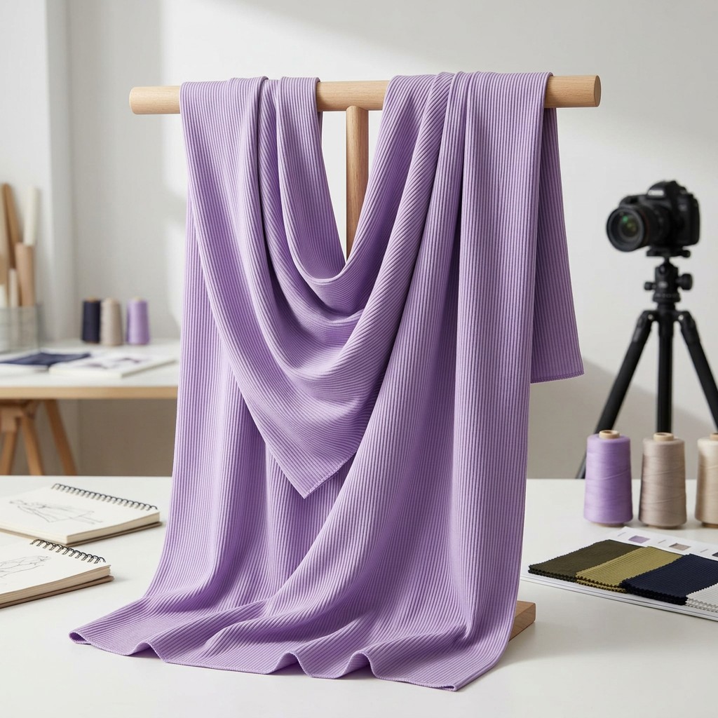 <h2>Premium 2×2 Rib Knit Fabric</h2> <p>97% Polyester 3% Spandex | 240GSM | 165CM Width | 2×2 Rib Knit</p> <p>High-elasticity rib knit with classic stripe texture. Soft form-fitting. Perfect for T-shirts bodycon dresses activewear.</p> <img src="https://textilelin.com/wp-content/uploads/2026/07/detail_01_gsm-2.jpg" style="width:100%" alt="240GSM Premium Rib Knit" /> <img src="https://textilelin.com/wp-content/uploads/2026/07/detail_02_width-1.jpg" style="width:100%" alt="165CM Wide Width" /> <img src="https://textilelin.com/wp-content/uploads/2026/07/detail_03_stretch.jpg" style="width:100%" alt="3% Spandex High Elastic" /> <img src="https://textilelin.com/wp-content/uploads/2026/07/detail_04_texture.jpg" style="width:100%" alt="Classic 2x2 Rib Texture" /> <img src="https://textilelin.com/wp-content/uploads/2026/07/detail_05_app.jpg" style="width:100%" alt="Garment Application" />